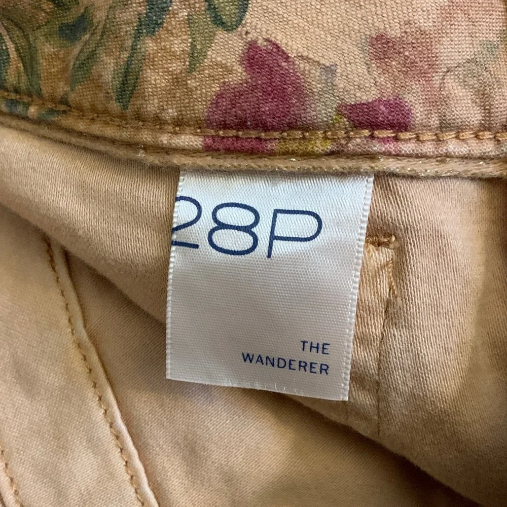 Anthropologie Pilcro The Wanderer Low-Rise Pants Peach Floral Pattern 28 - Picture 7 of 8